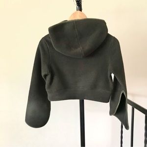 Fleece crop top hoody pullover with hood/hoodie